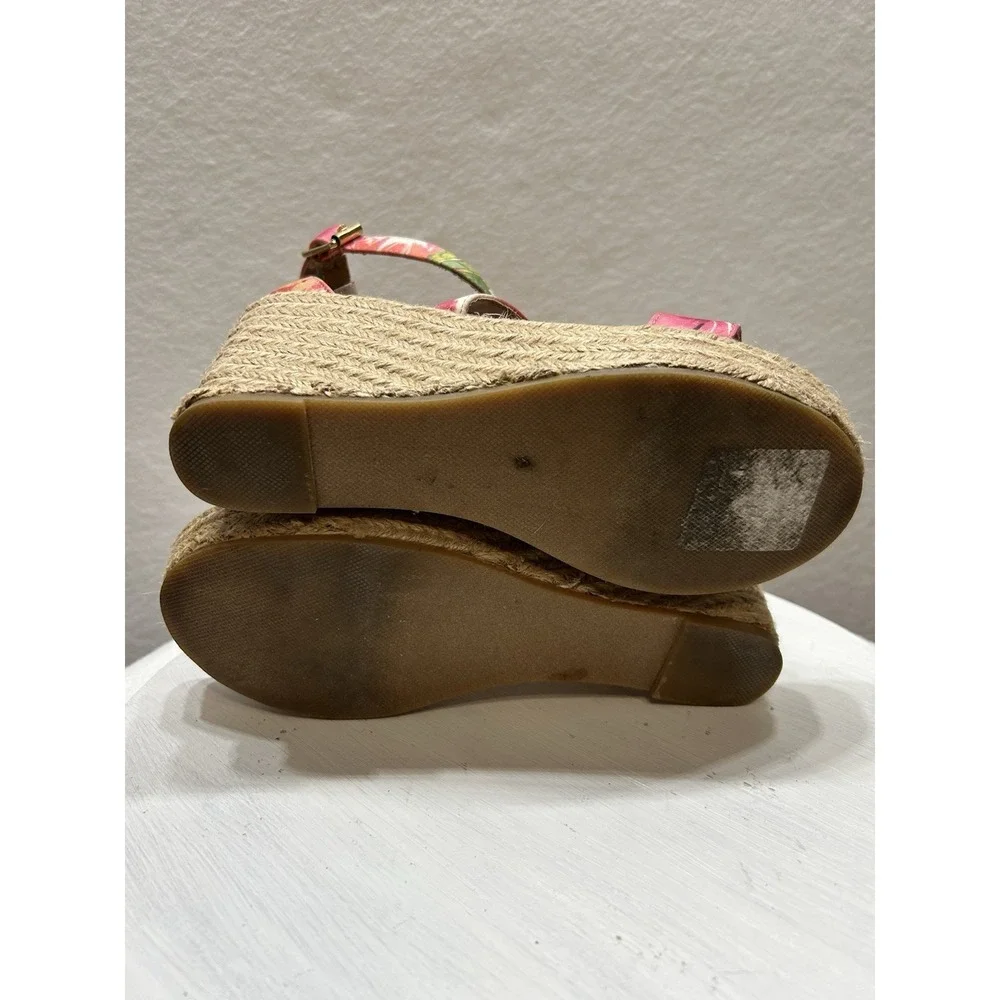 Steve Madden Montauk Espadrille Platform Wedge Fabric Sandals Floral Size 6.5